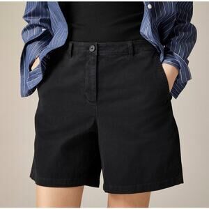 J.Crew 7" Heritage Chino Short Womens 4 Black High-Rise Stretch Zip Fly Pockets